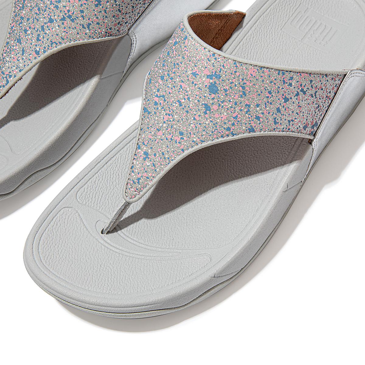 Sandales Fitflop LULU Shimmer Toe-Post Femme Argent | OXS-195708