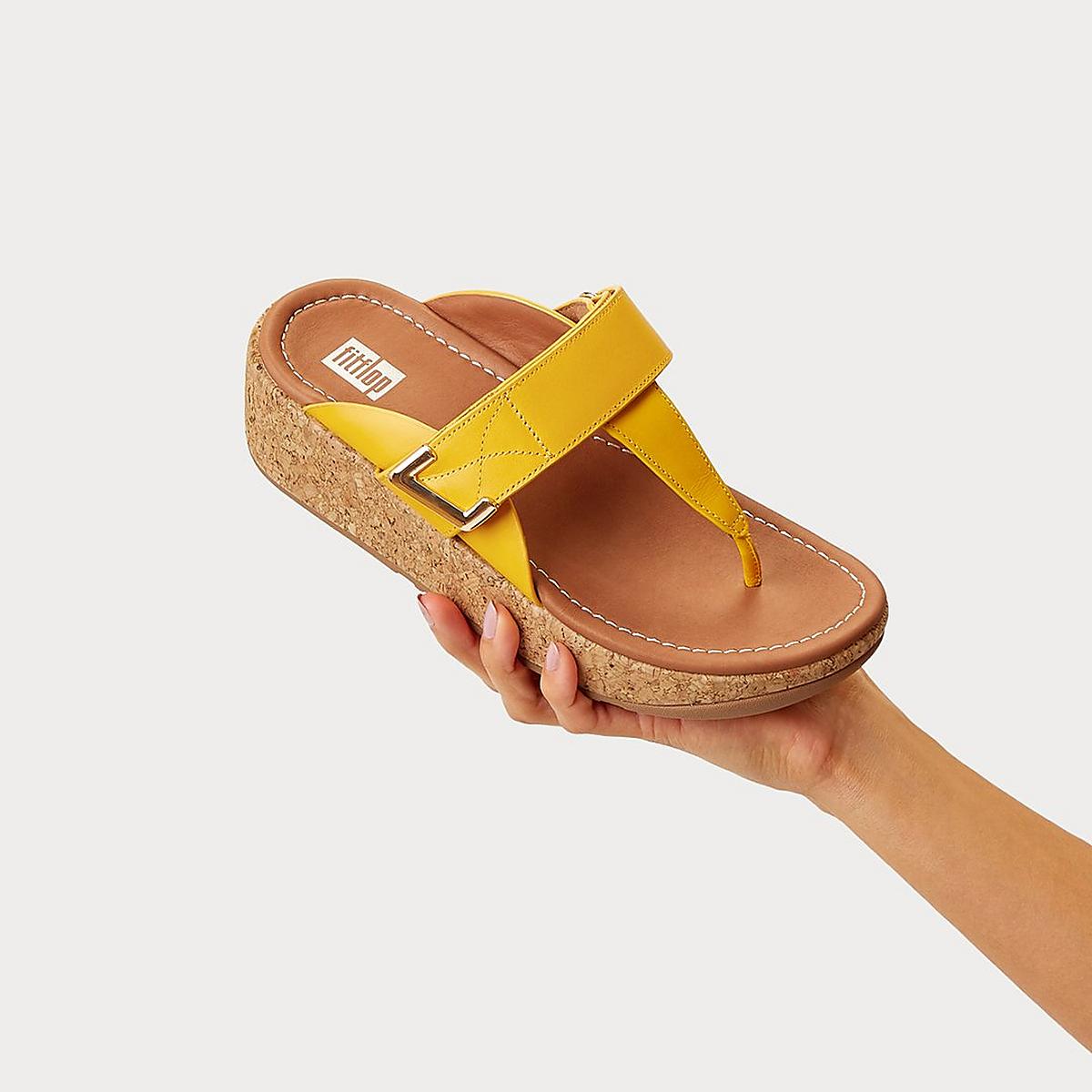 Sandales Fitflop REMI Adjustable Toe-Post Femme Orange Jaune | MUB-417539