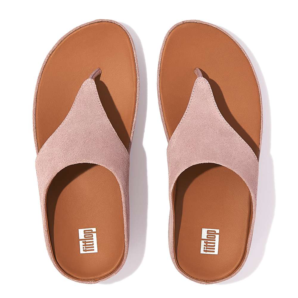 Sandales Fitflop SHUV Suede Toe-Post Femme Rose | AJW-718506