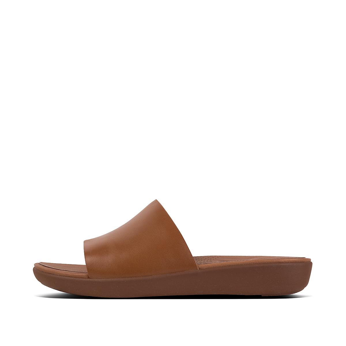 Sandales Fitflop SOLA Leather Slides Femme Marron | XBH-913286