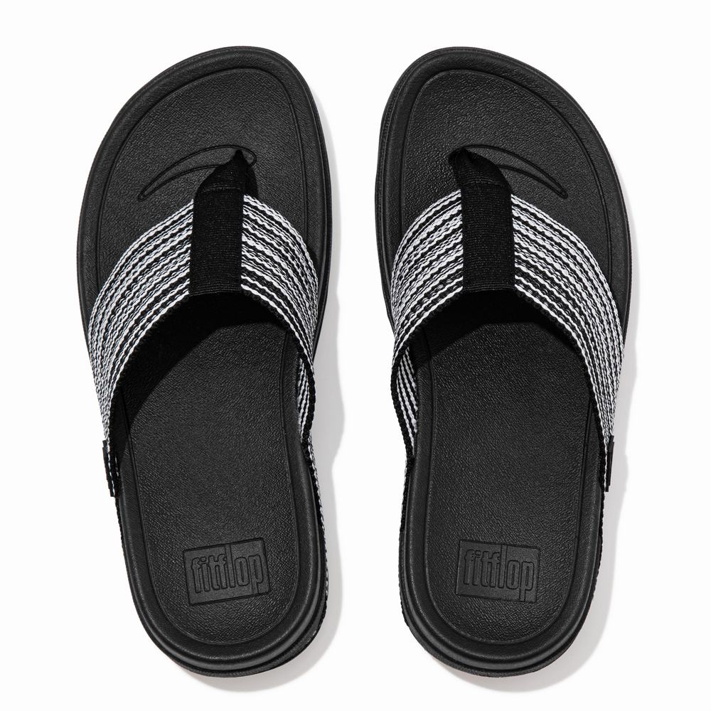 Sandales Fitflop SURFA Toe-Post Femme Noir | BMY-785063