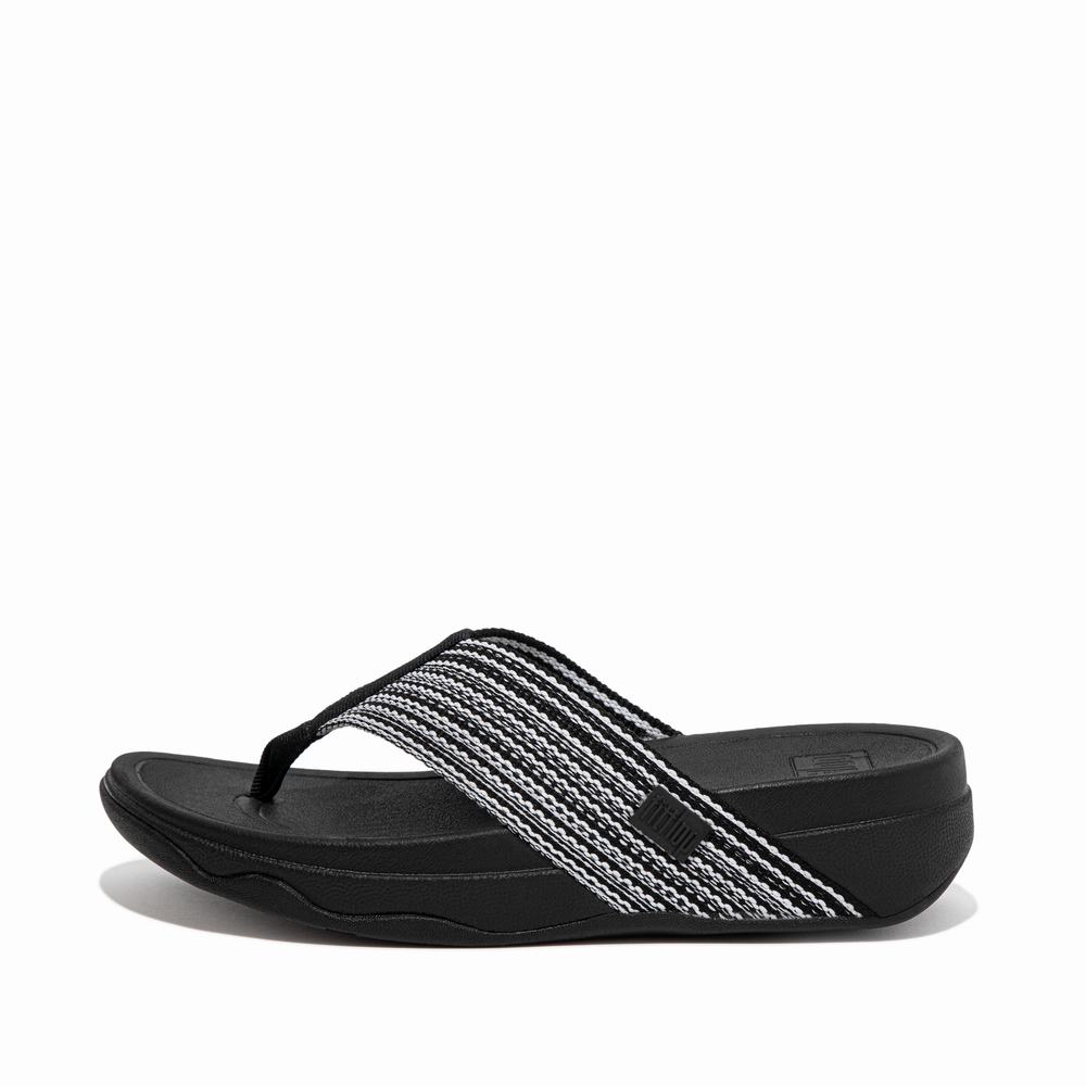 Sandales Fitflop SURFA Toe-Post Femme Noir | BMY-785063