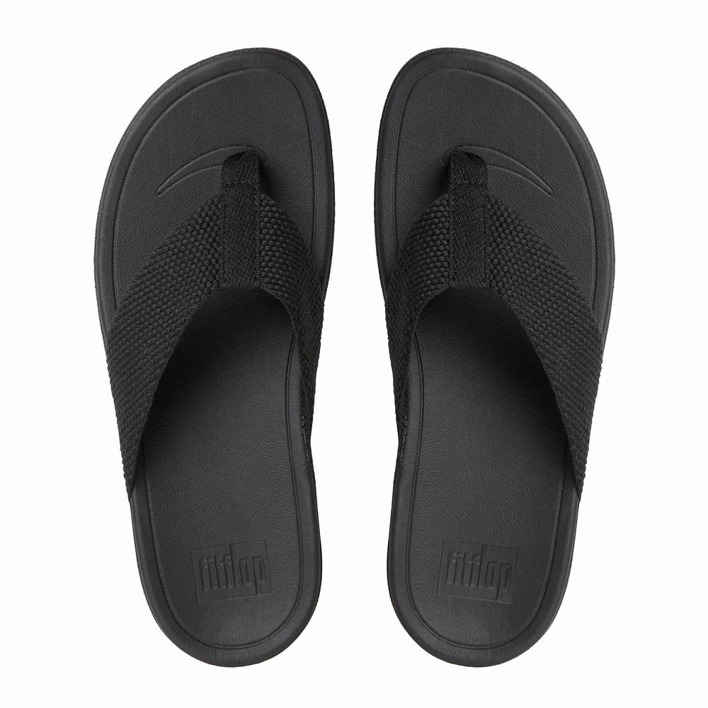 Sandales Fitflop SURFA Toe-Post Femme Noir | RUS-391047