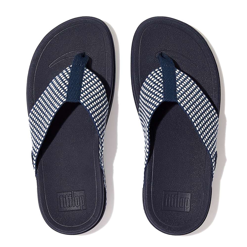 Sandales Fitflop SURFA Webbing Toe-Post Femme Bleu Marine | BIE-208693