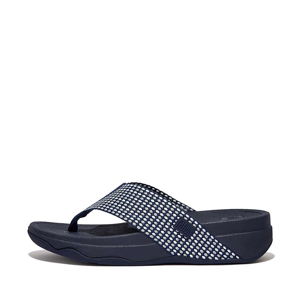 Sandales Fitflop SURFA Webbing Toe-Post Femme Bleu Marine | BIE-208693