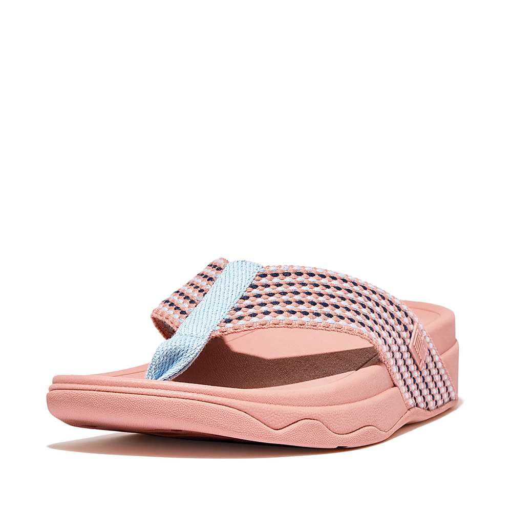 Sandales Fitflop SURFA Webbing Toe-Post Femme Rose | DHO-916402