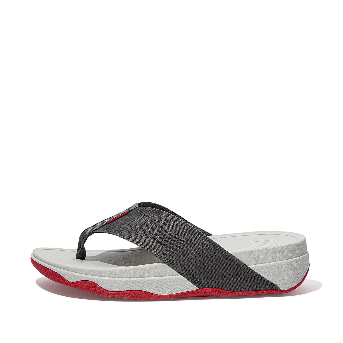 Sandales Fitflop SURFA Woven-Logo Toe-Post Femme Grise | MNH-732145