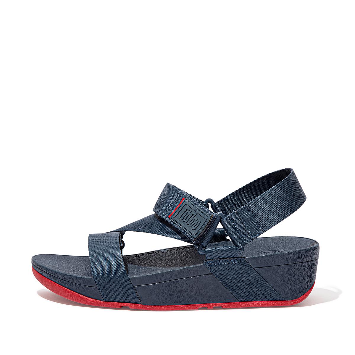 Sandales Fitflop SURFA Woven-Logo Z-Strap Femme Bleu Marine | ZQP-187052