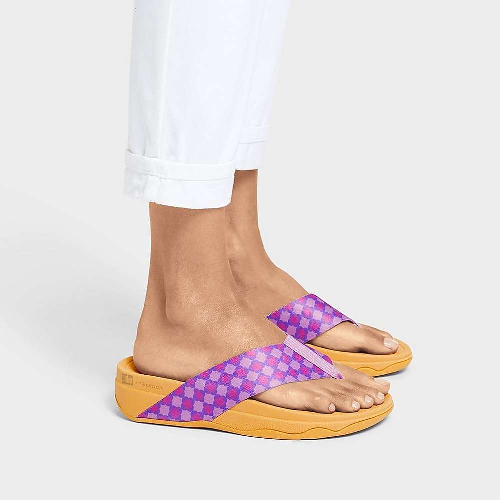 Sandales Fitflop SURFA X Yinka Ilori Toe-Post Femme Violette | MPA-376418