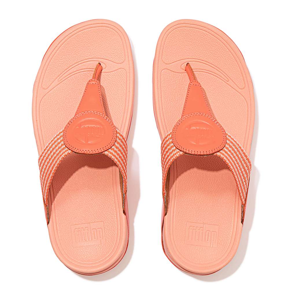 Sandales Fitflop WALKSTAR Finestripe Toe-Post Femme Orange | LJK-186479