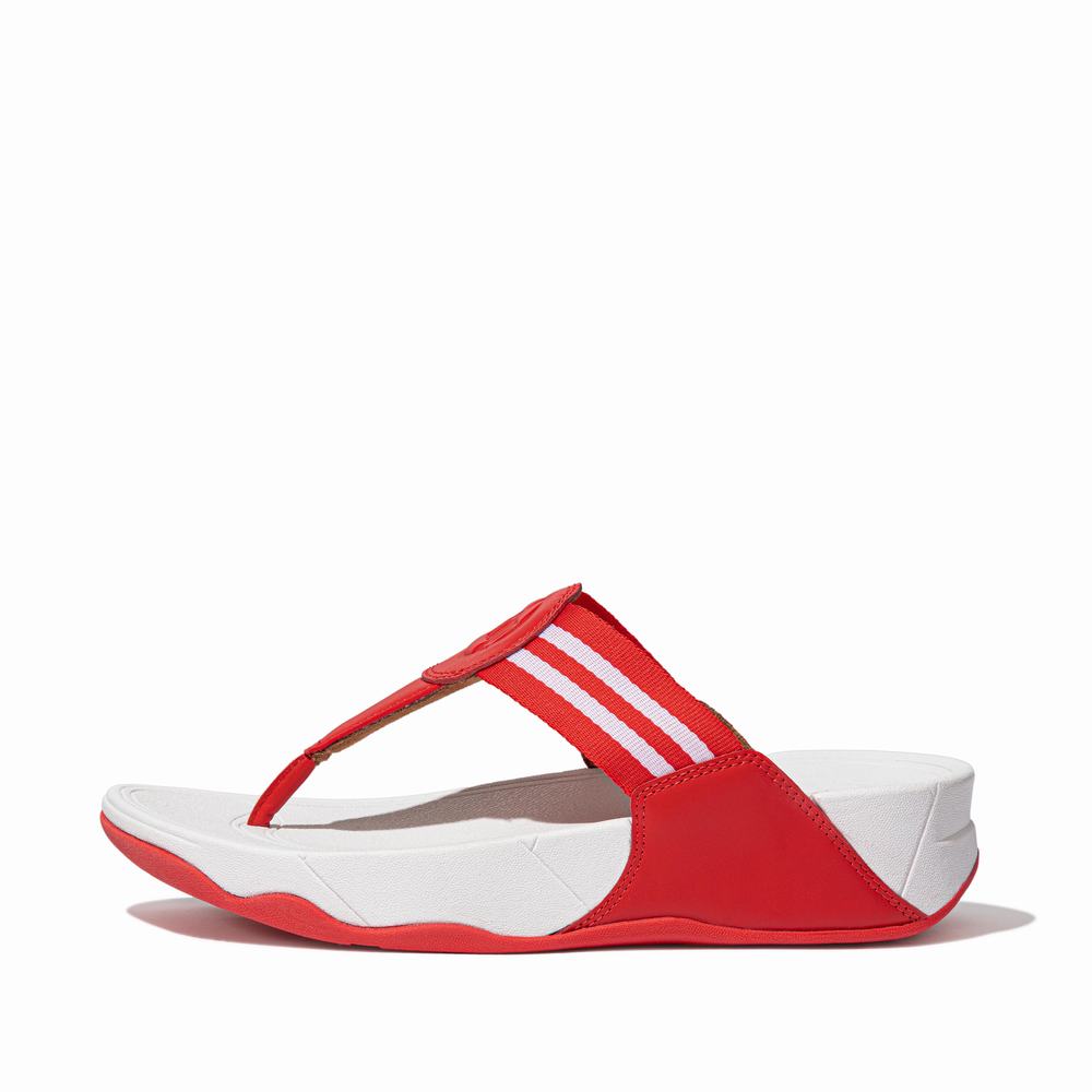 Sandales Fitflop WALKSTAR Webbing Toe-Post Femme Rouge | GJR-380549