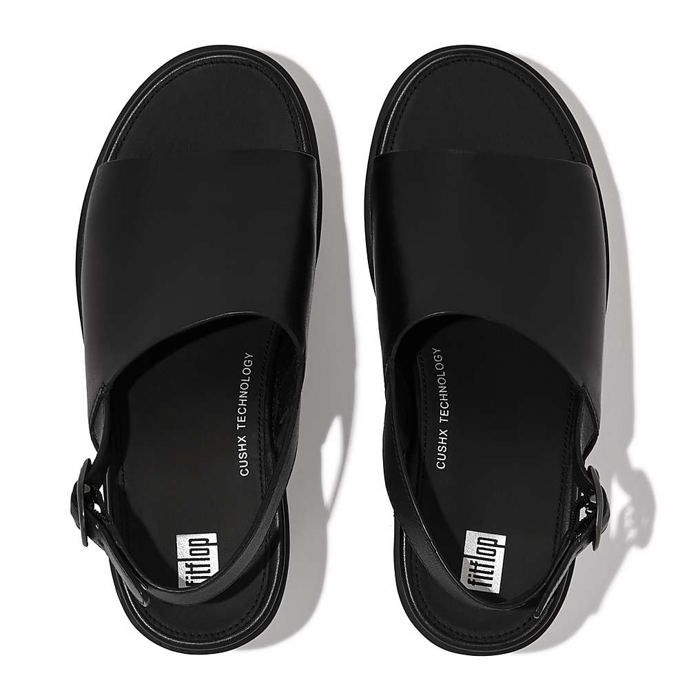 Sandales à Plateforme Fitflop PILAR Leather Femme Noir | DKI-809625