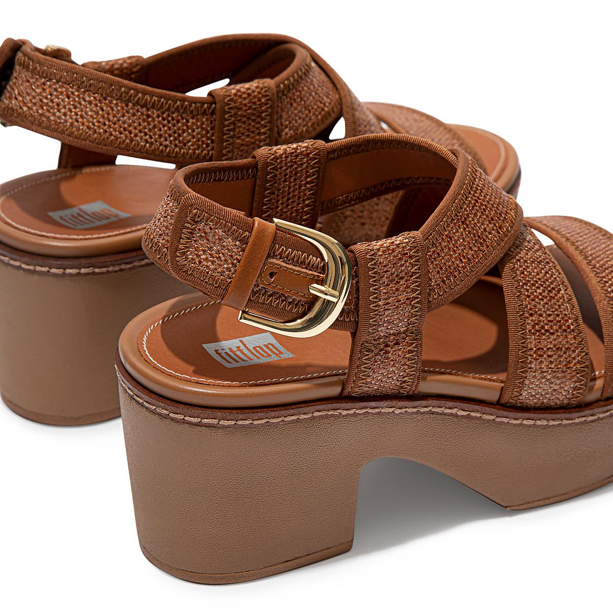 Sandales à Plateforme Fitflop PILAR Woven Back-Strap Femme Marron Clair | HUK-079432