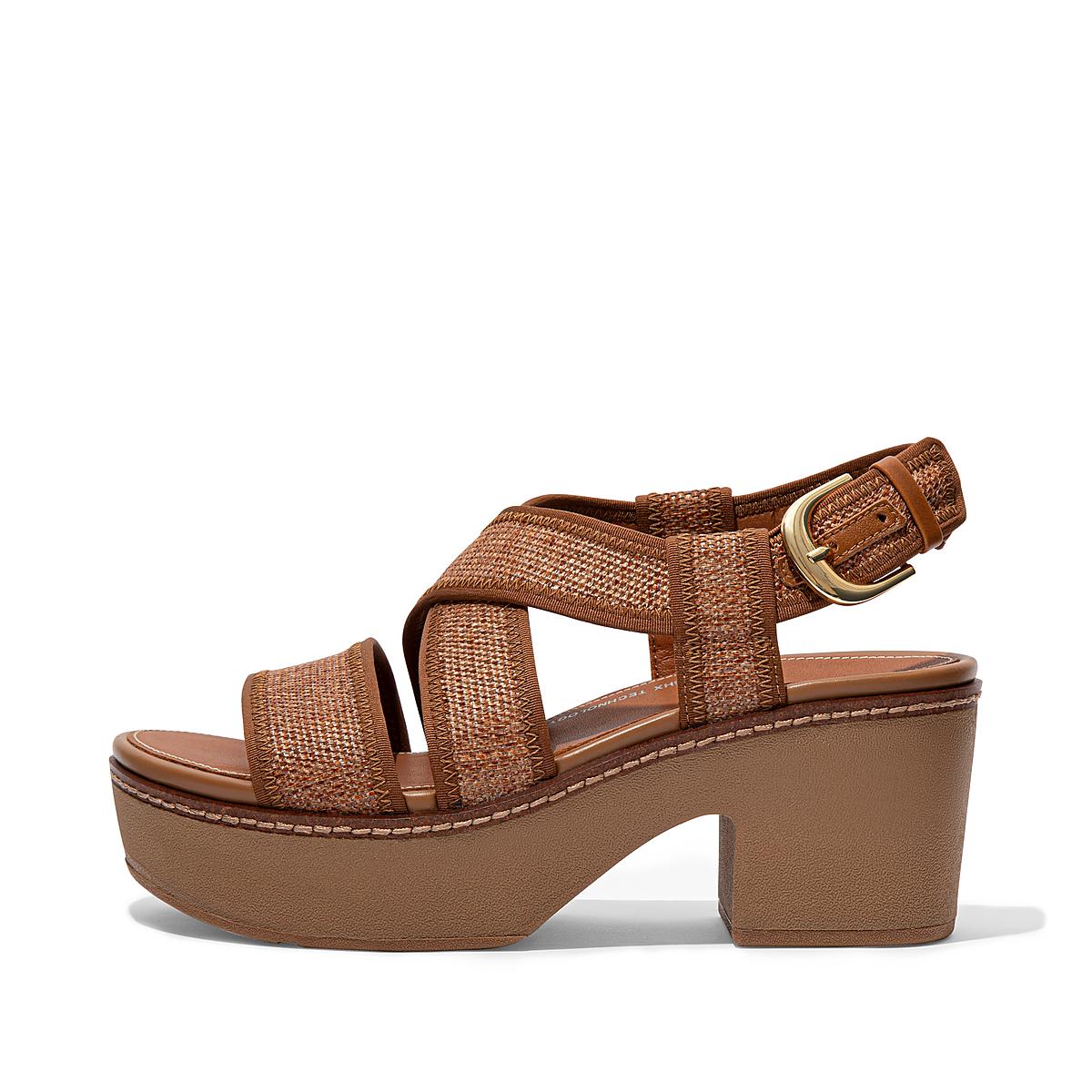 Sandales à Plateforme Fitflop PILAR Woven Back-Strap Femme Marron Clair | HUK-079432