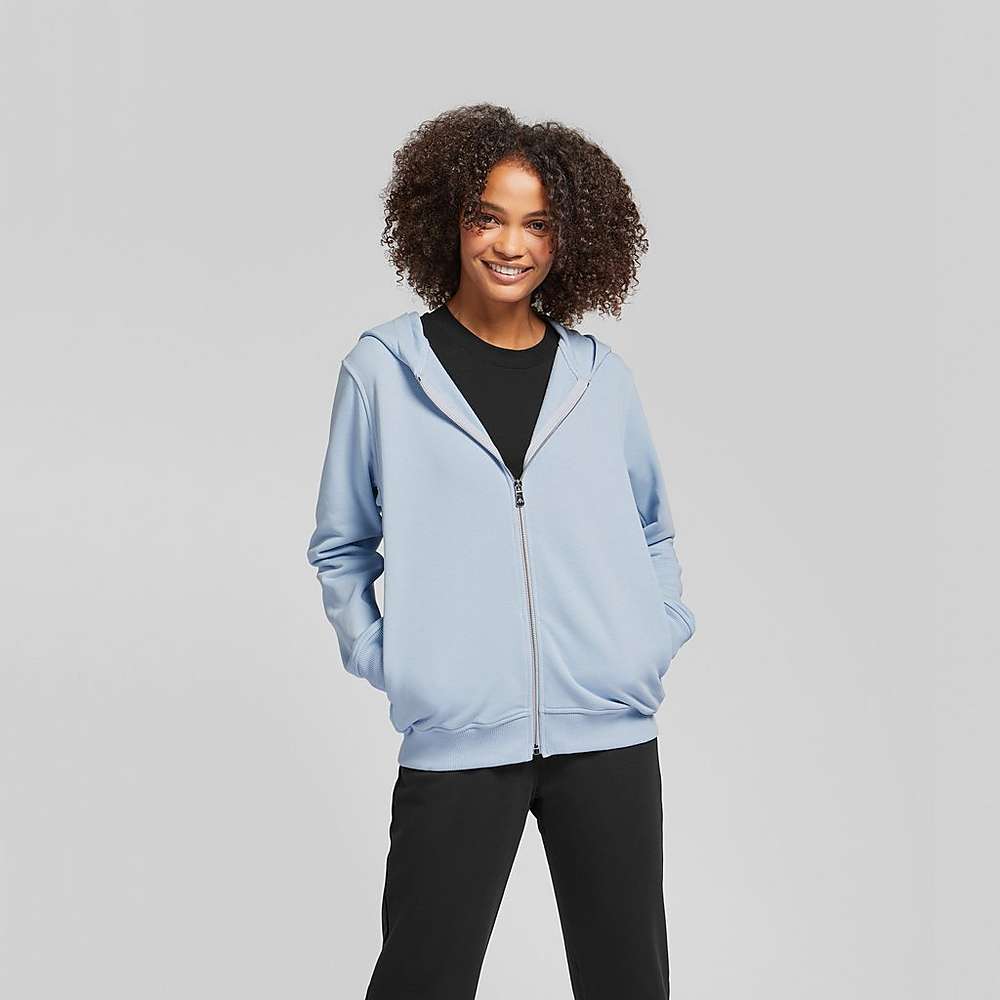 Sweat À Capuche Fitflop BASIC THREADS Full Zip Femme Bleu | JBS-207834