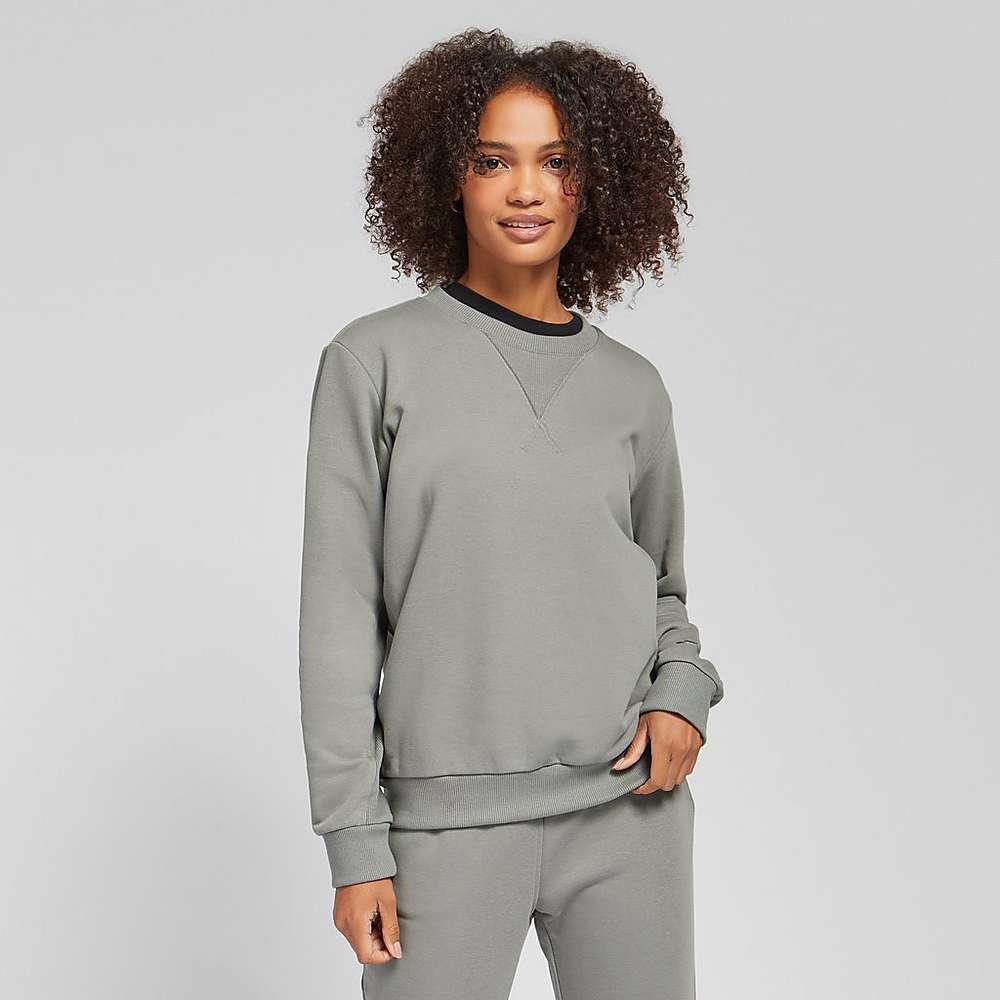 Sweatshirt Fitflop BASIC THREADS Crew Femme Grise | BUH-470156