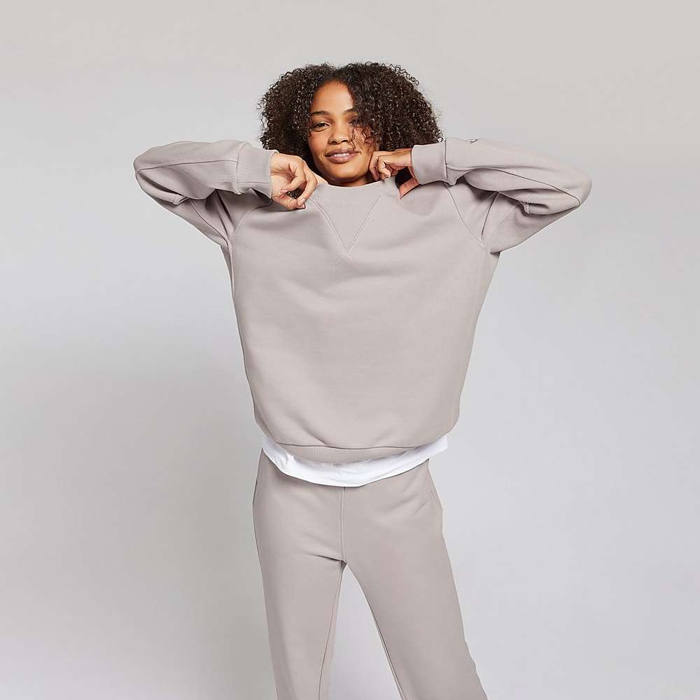 Sweatshirt Fitflop BASIC THREADS Crew Femme Grise | SGV-951238