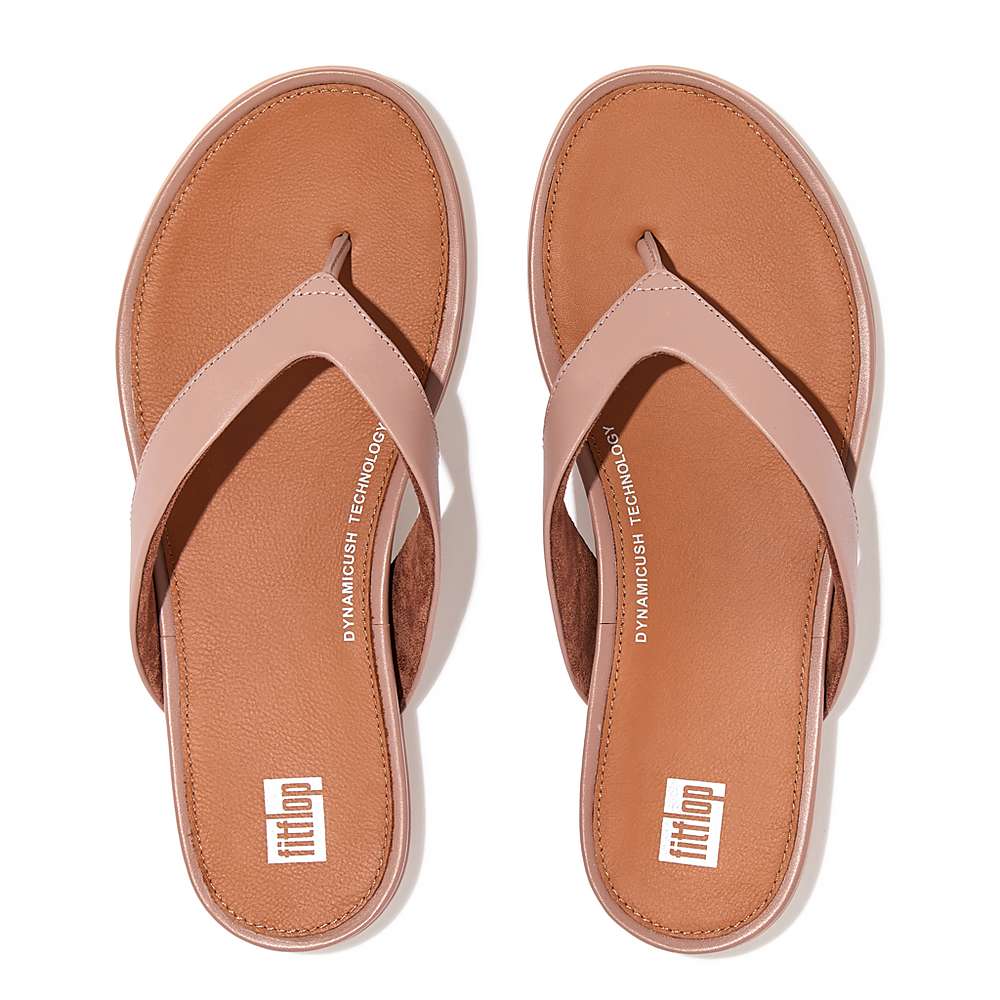 Tong Fitflop GRACIE Leather Femme Rose | OVX-375208