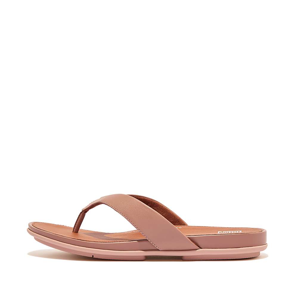 Tong Fitflop GRACIE Leather Femme Rose | OVX-375208