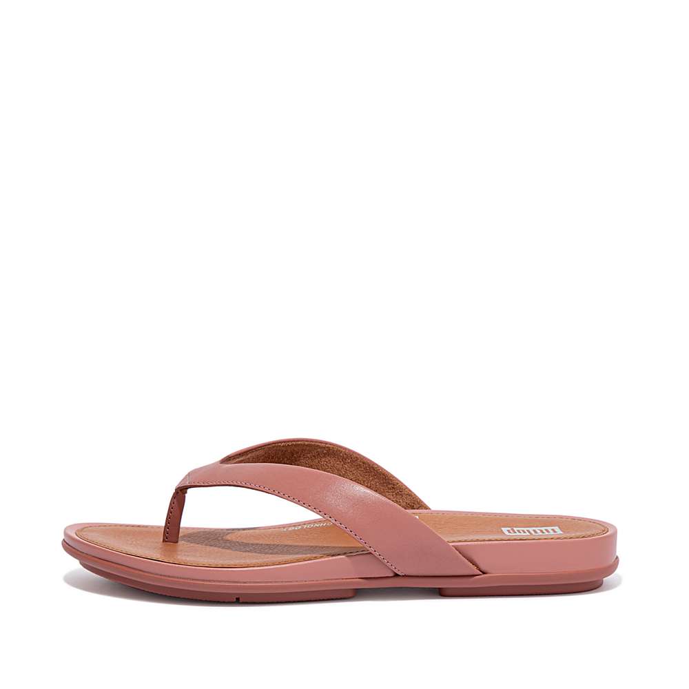 Tong Fitflop GRACIE Wider-Fit Leather Femme Rose | LGD-857931