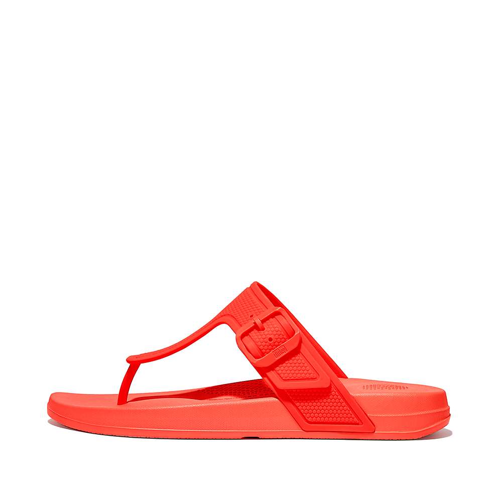 Tong Fitflop IQUSHION Adjustable Buckle Femme Orange | RPD-208314