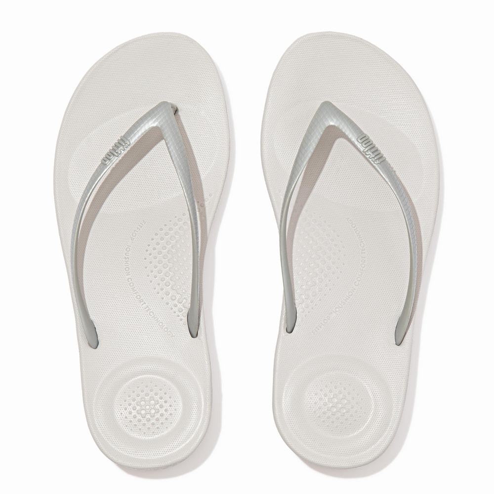 Tong Fitflop IQUSHION Ergonomic Femme Argent | UXT-863497