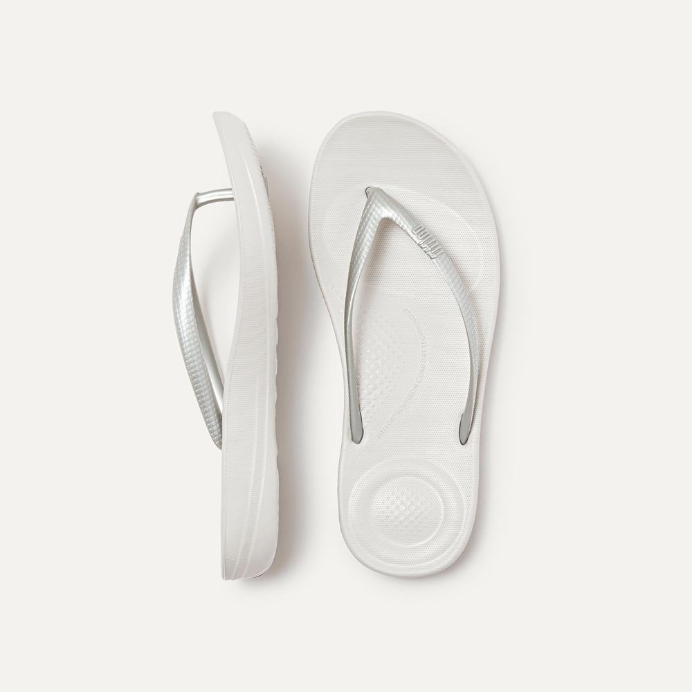 Tong Fitflop IQUSHION Ergonomic Femme Argent | UXT-863497