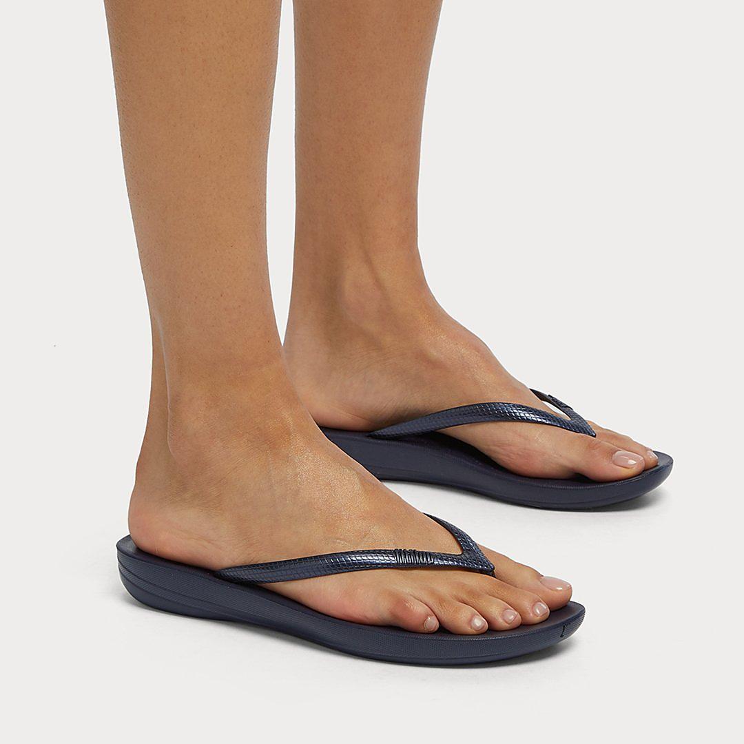 Tong Fitflop IQUSHION Ergonomic Femme Bleu Marine | AOH-297465