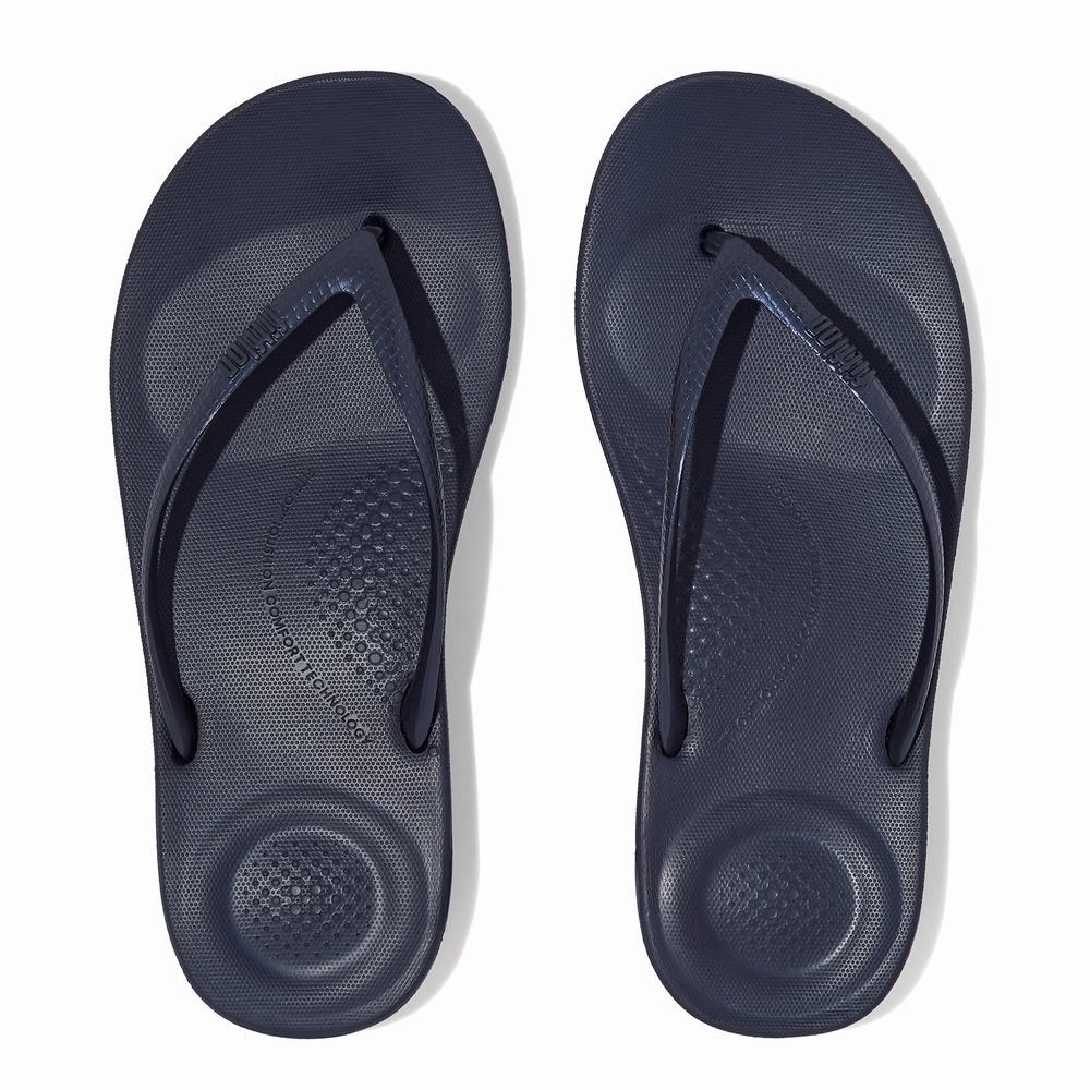 Tong Fitflop IQUSHION Ergonomic Femme Bleu Marine | AOH-297465