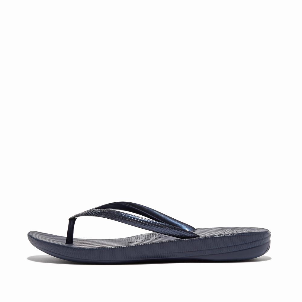 Tong Fitflop IQUSHION Ergonomic Femme Bleu Marine | AOH-297465