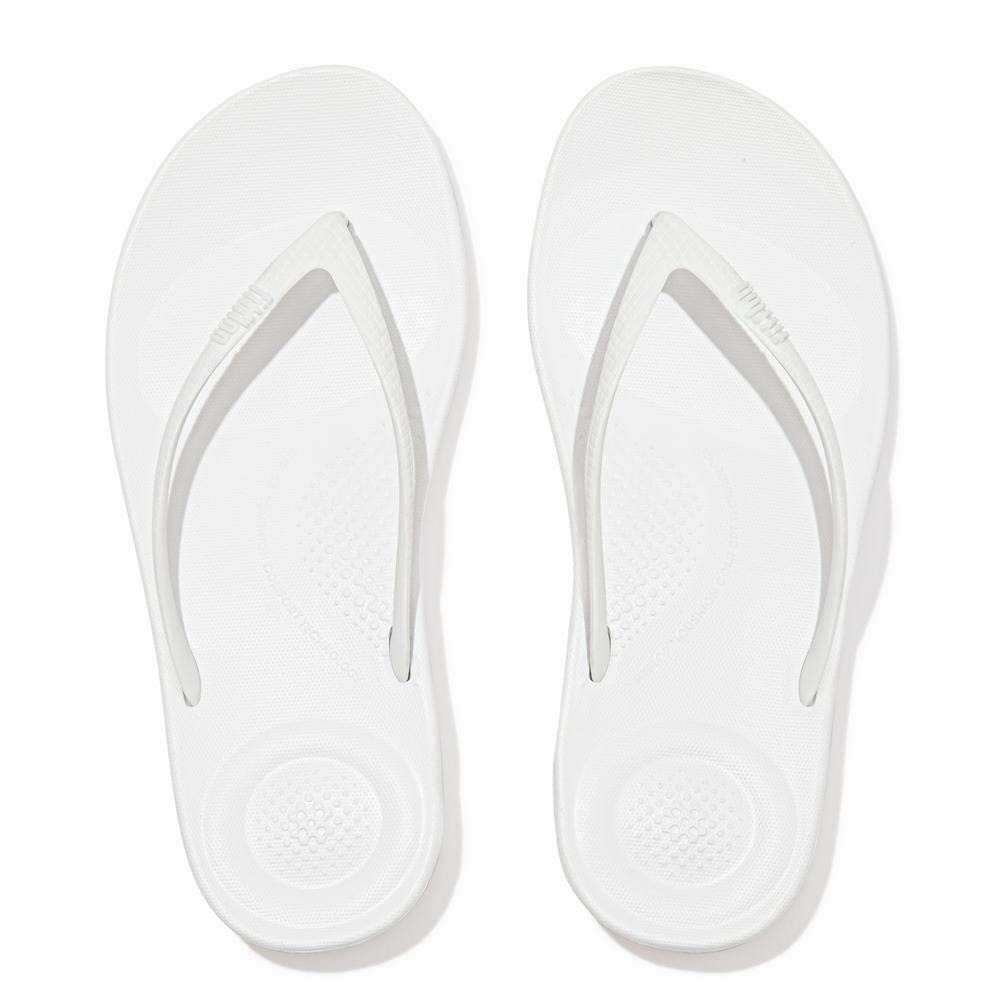 Tong Fitflop IQUSHION Ergonomic Femme Blanche | FSM-275840