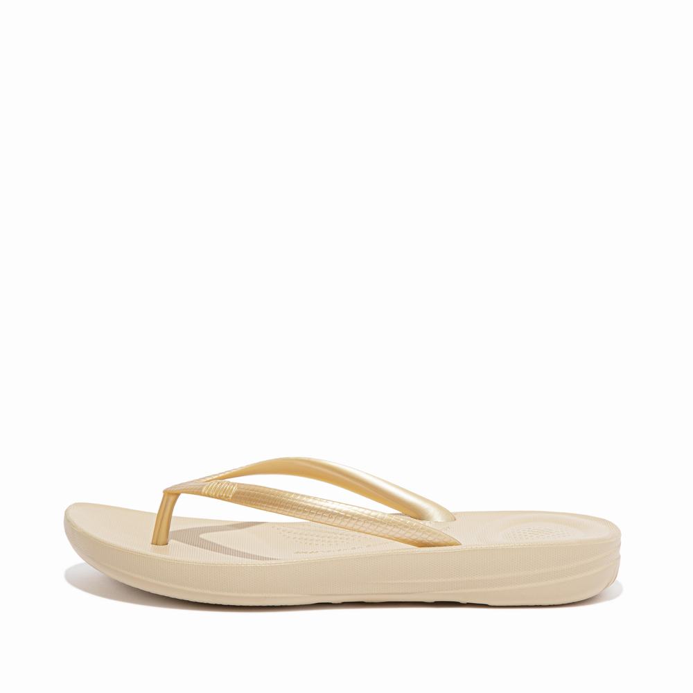 Tong Fitflop IQUSHION Ergonomic Femme Doré | UST-612743