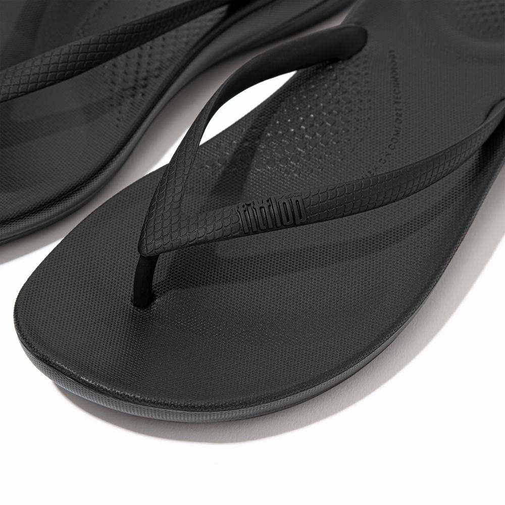 Tong Fitflop IQUSHION Ergonomic Femme Noir | RKS-287541