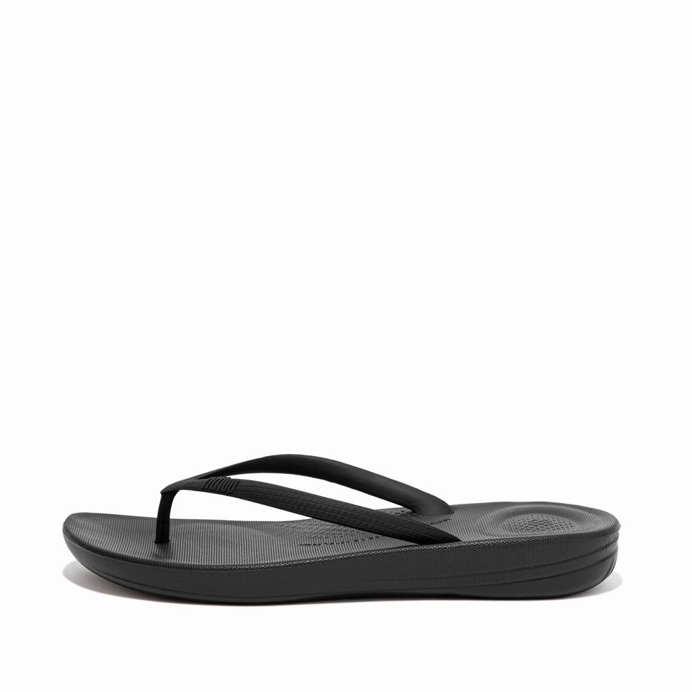 Tong Fitflop IQUSHION Ergonomic Femme Noir | RKS-287541