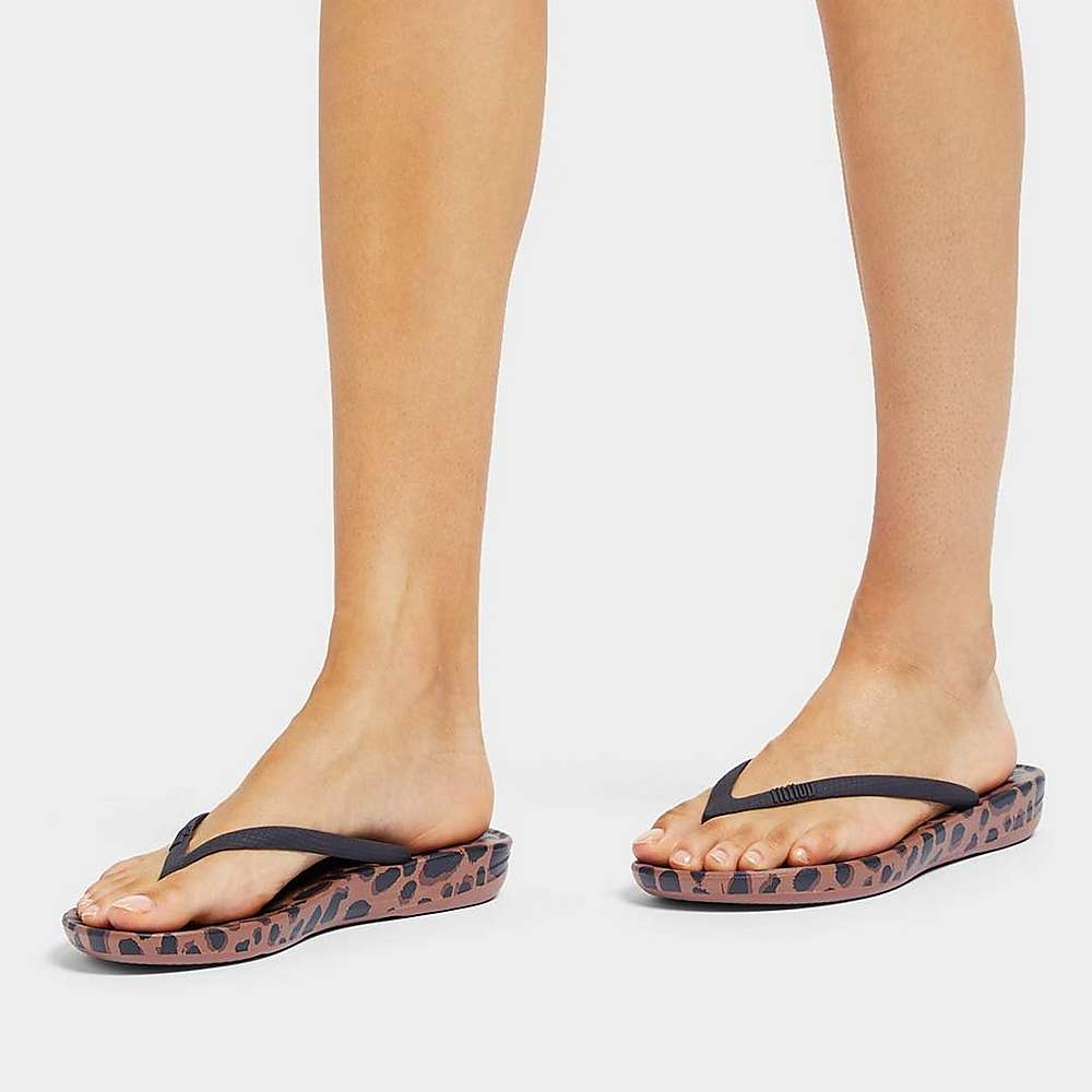 Tong Fitflop IQUSHION Leopard-Print Femme Leopard | VMD-682031