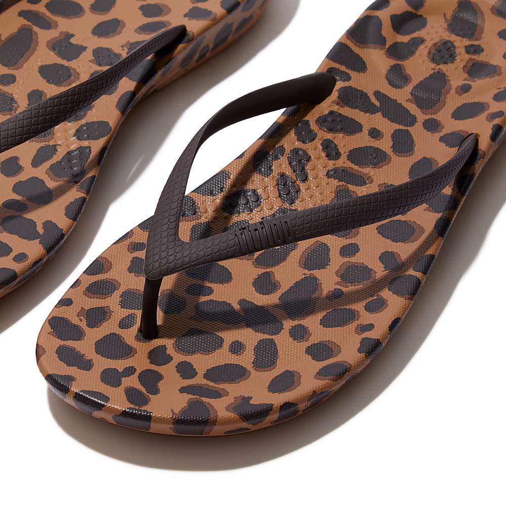 Tong Fitflop IQUSHION Leopard-Print Femme Leopard | VMD-682031