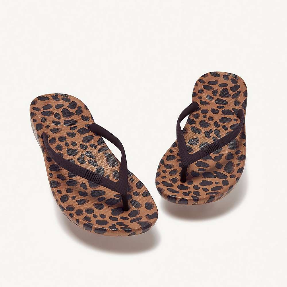 Tong Fitflop IQUSHION Leopard-Print Femme Leopard | VMD-682031