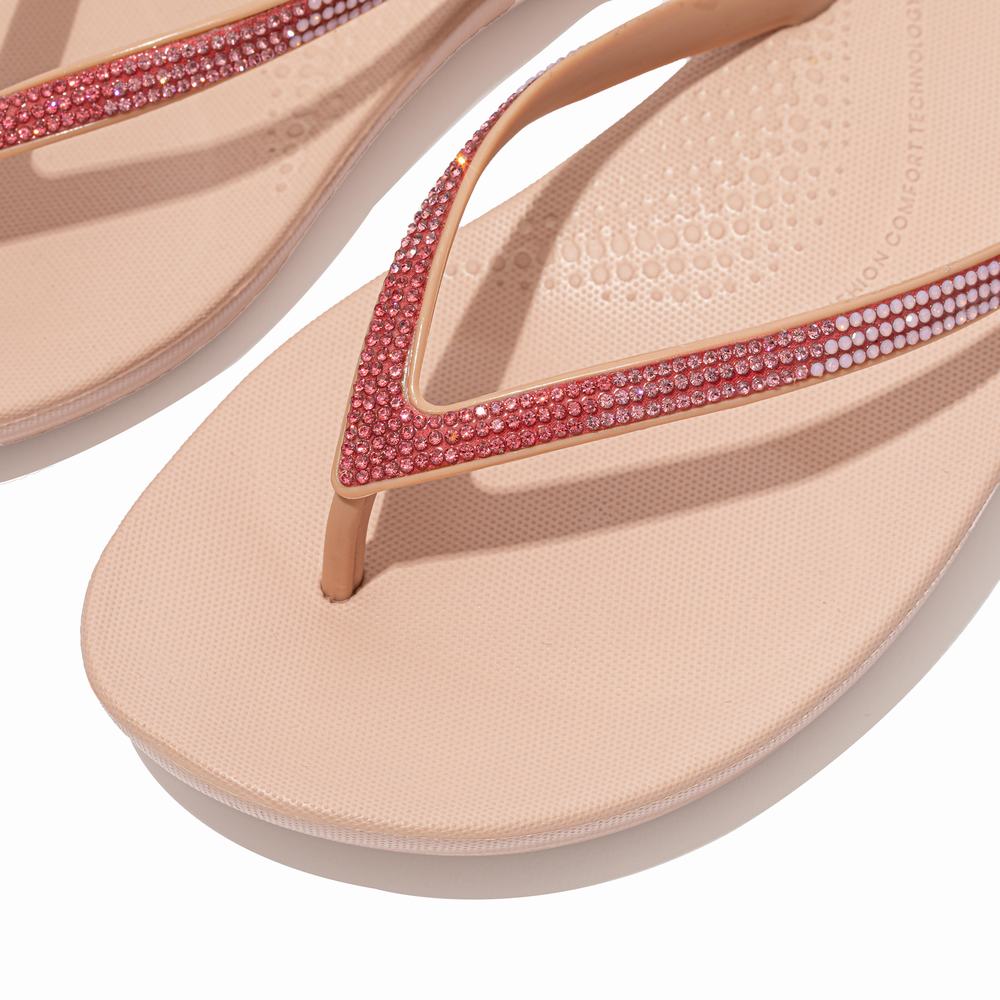 Tong Fitflop IQUSHION Ombre Sparkle Femme Rose | LCE-829703