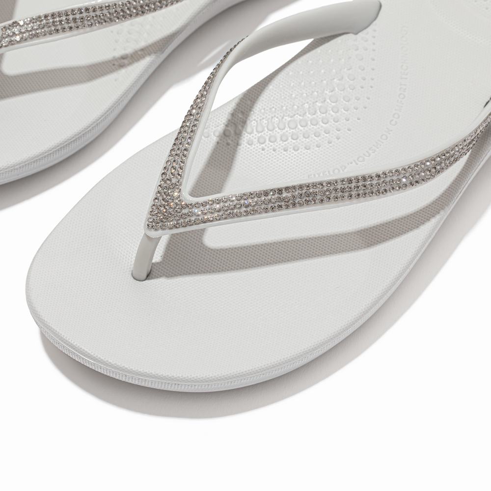 Tong Fitflop IQUSHION Sparkle Ergonomic Femme Grise | PMB-726930