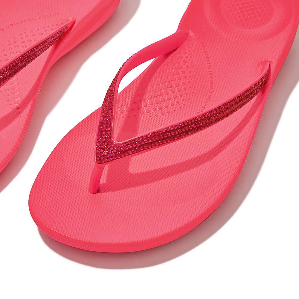 Tong Fitflop IQUSHION Sparkle Femme Rose | IXT-035284