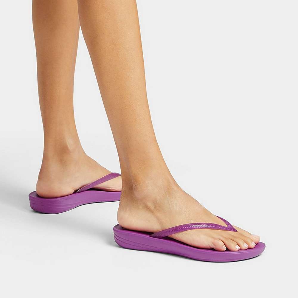 Tong Fitflop IQUSHION Transparent Femme Violette | HRV-026741