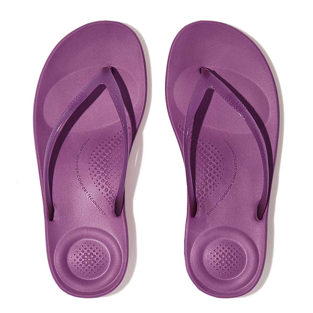 Tong Fitflop IQUSHION Transparent Femme Violette | HRV-026741