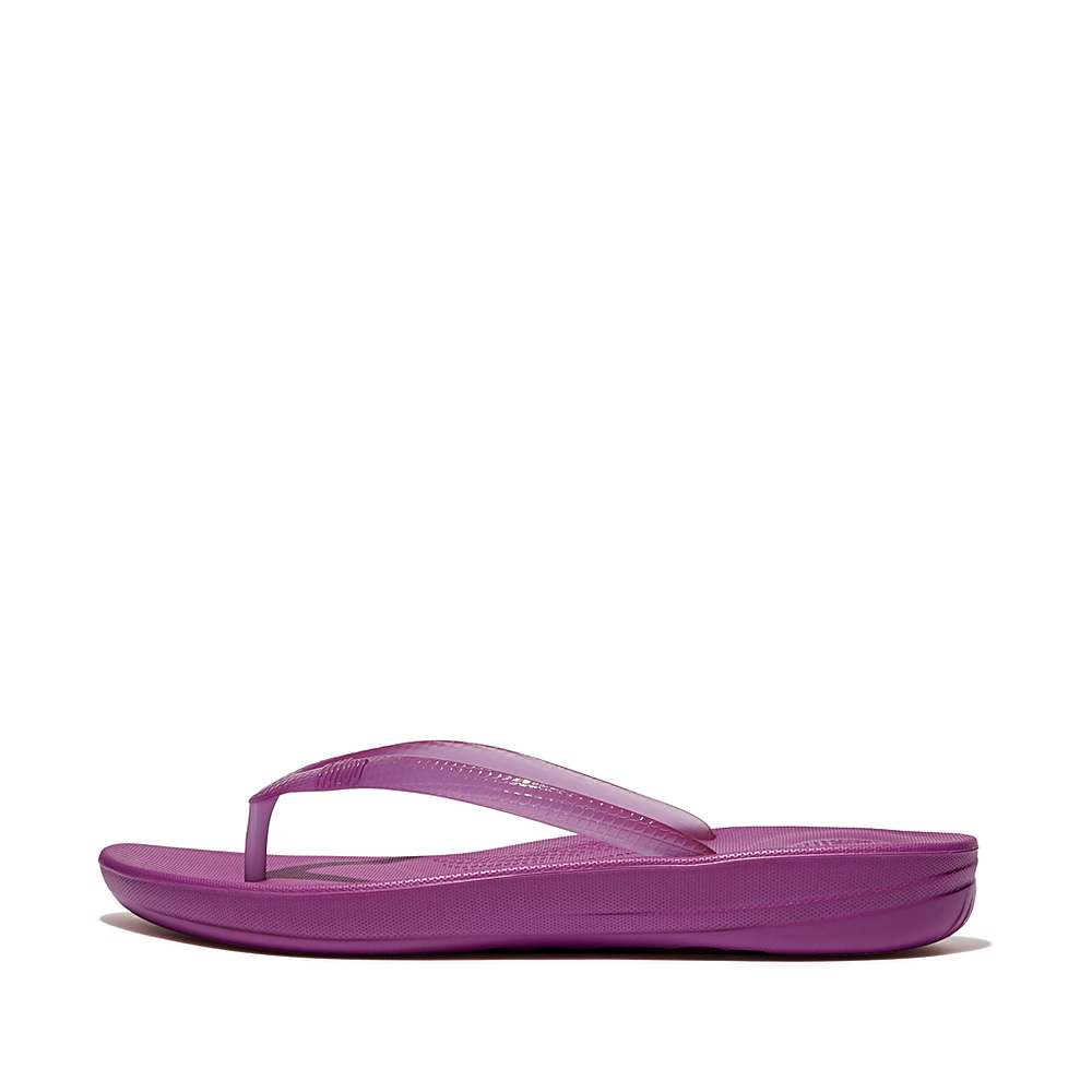 Tong Fitflop IQUSHION Transparent Femme Violette | HRV-026741