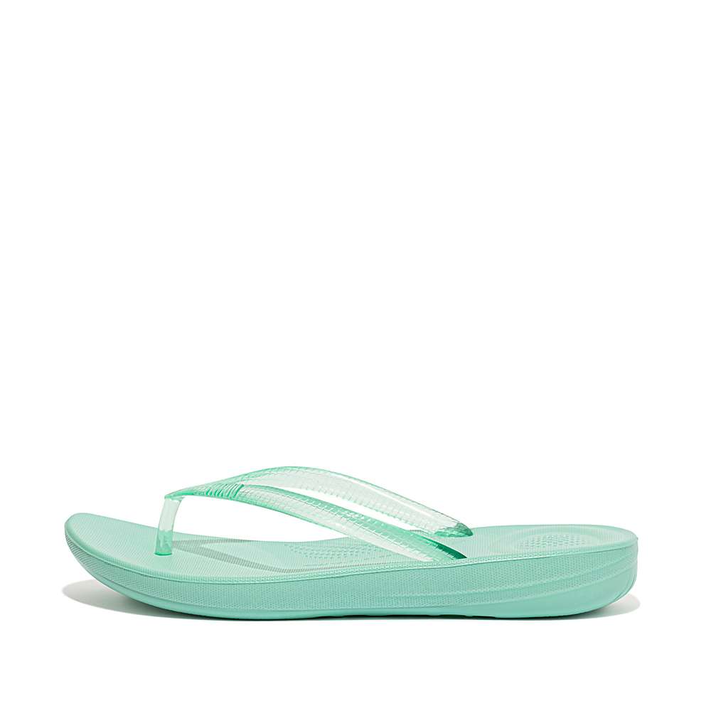 Tong Fitflop IQUSHION Transparent Femme Vert | LMW-402196