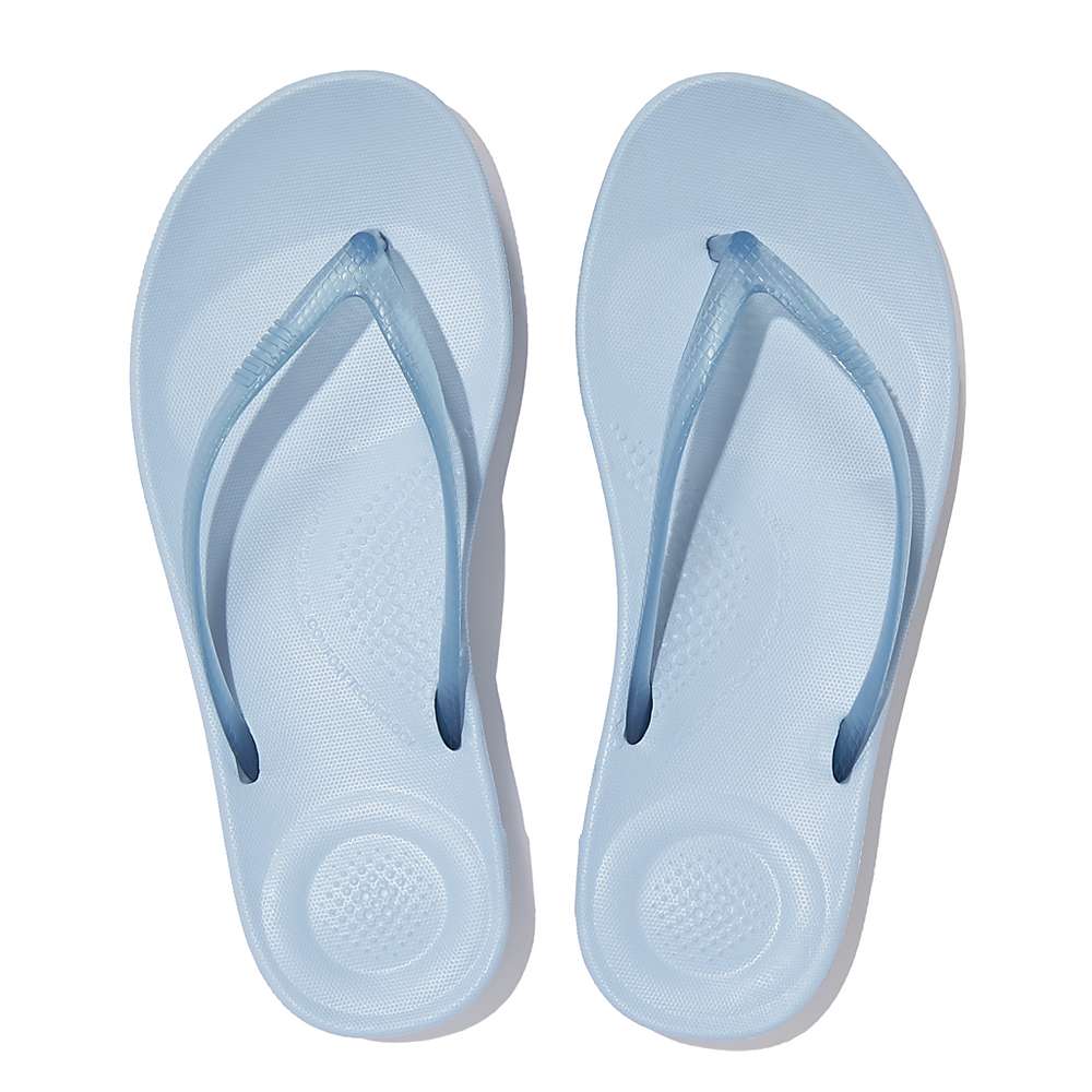 Tong Fitflop IQUSHION Transparent Femme Bleu | QSF-039642