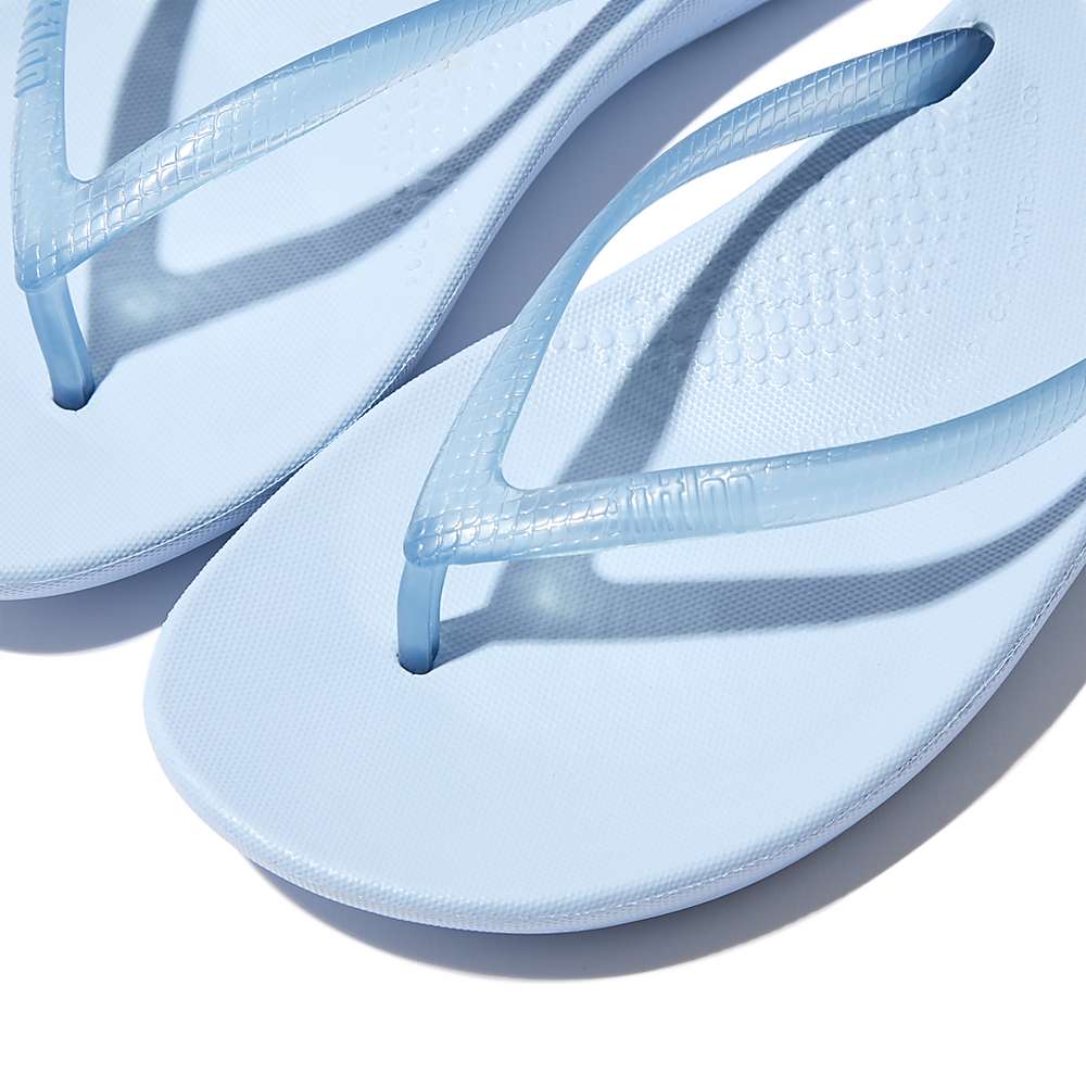 Tong Fitflop IQUSHION Transparent Femme Bleu | QSF-039642