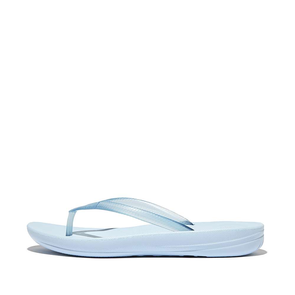 Tong Fitflop IQUSHION Transparent Femme Bleu | QSF-039642