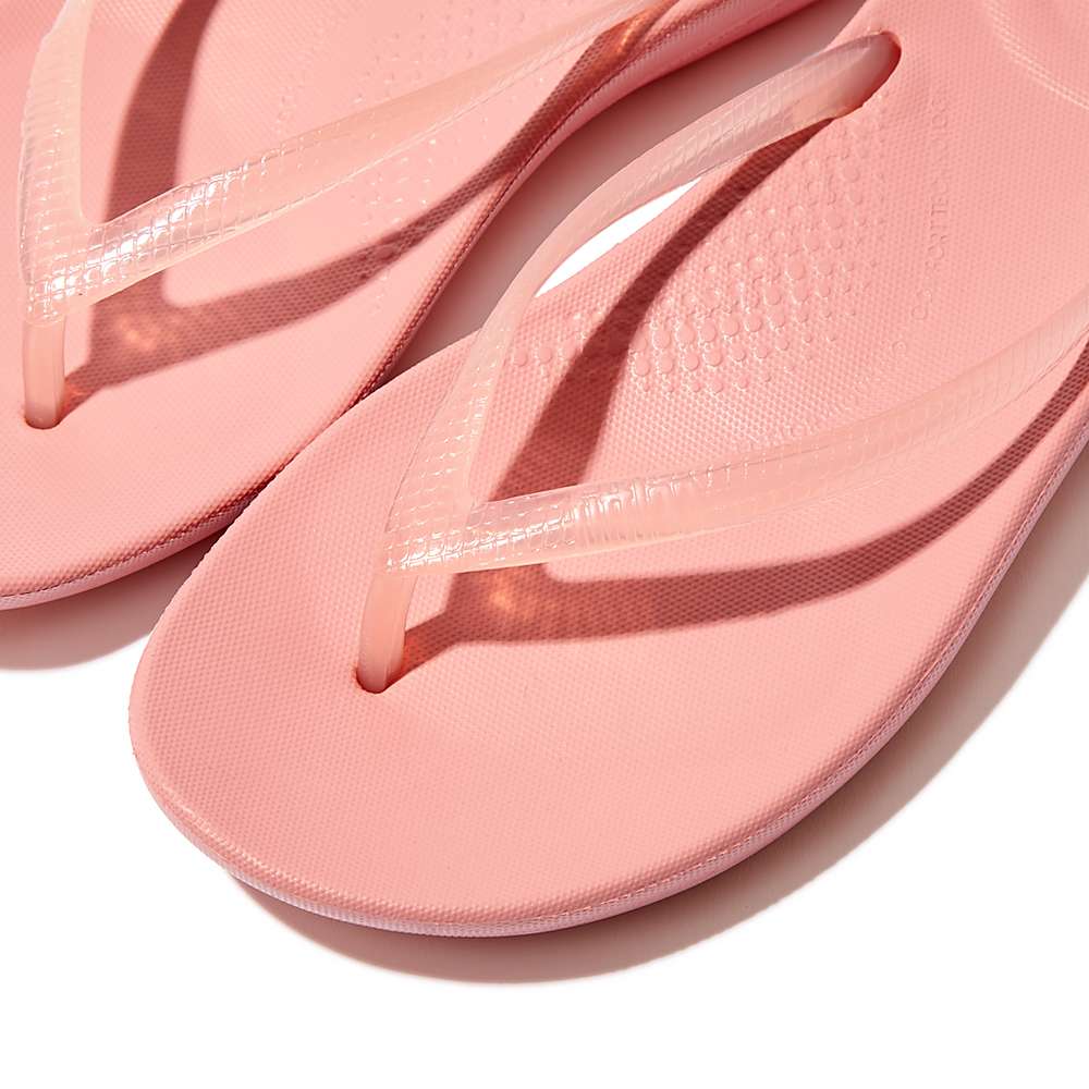 Tong Fitflop IQUSHION Transparent Femme Rose | RKY-327984