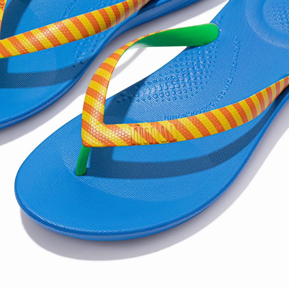 Tong Fitflop IQUSHION X Yinka Ilori Homme Jaune Rouge | QTO-820753