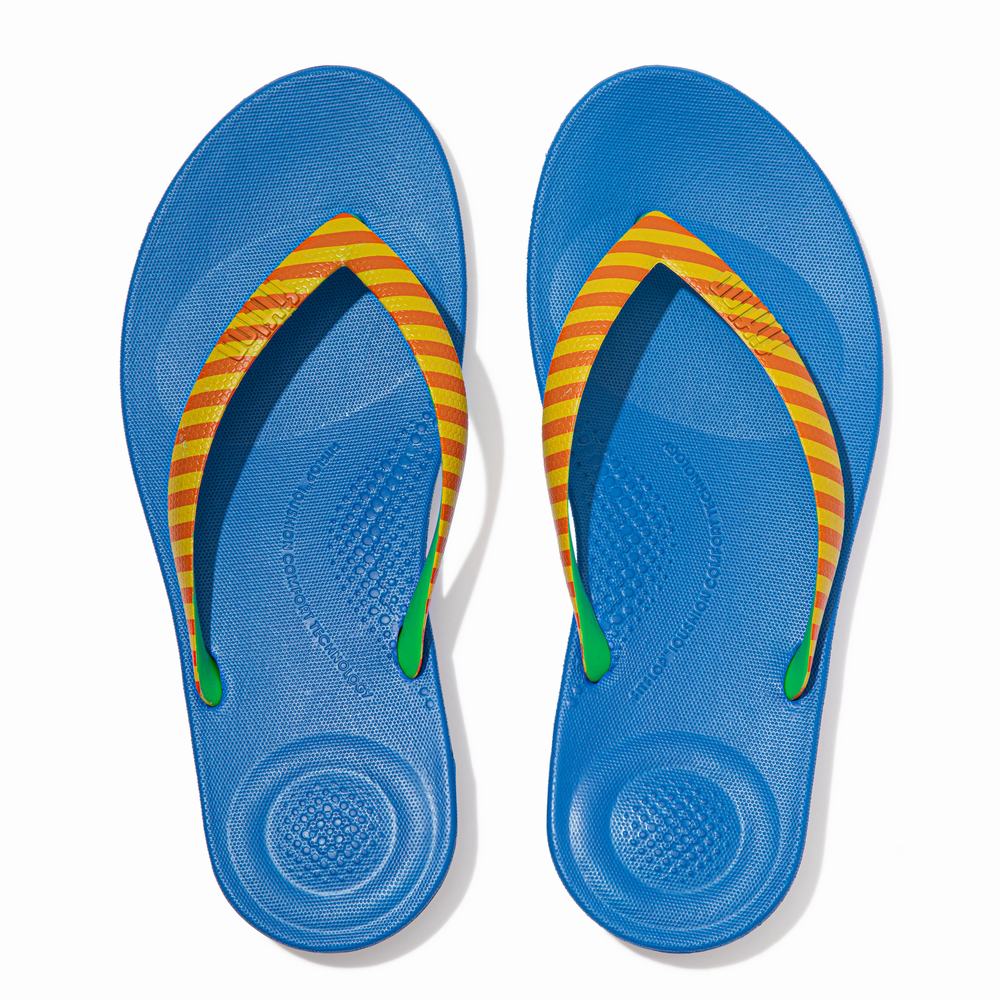 Tong Fitflop IQUSHION X Yinka Ilori Homme Jaune Rouge | QTO-820753